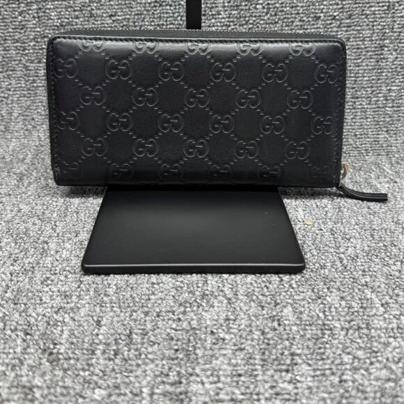 GUCCI Navy Leather Wallet 220-081225 - Picture 1 of 11